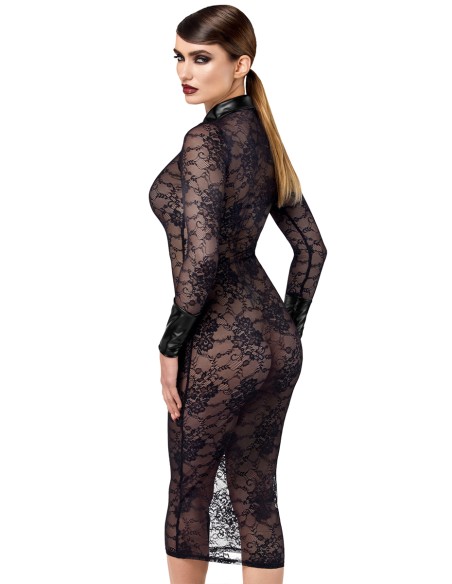 Robe fourreau Noirelle F376 - Noir Handmade